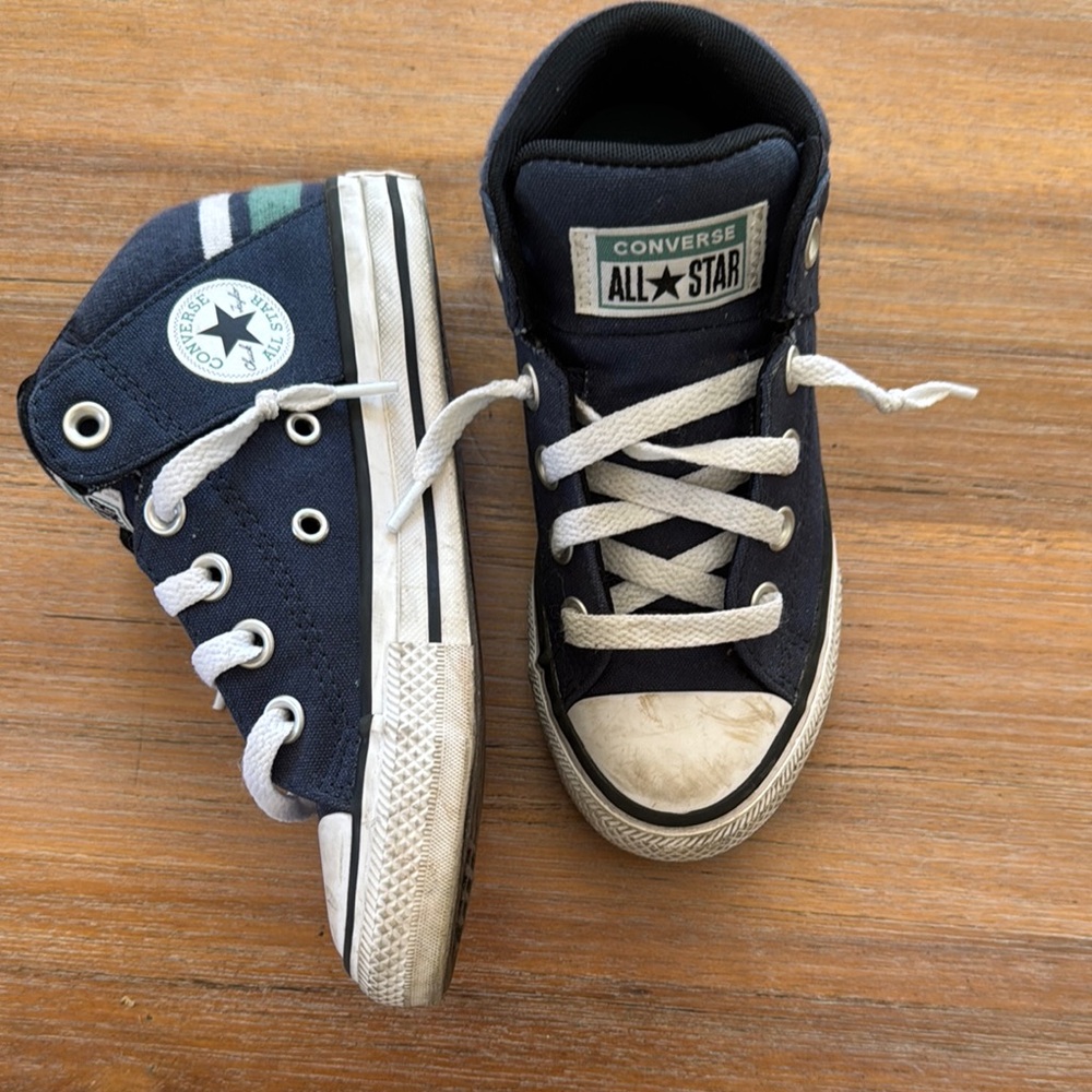 Converse Navy and White High-Top Sneakers